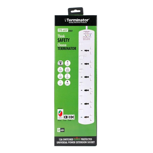1-NXPowerLite-Copy-636 6 Way Universal Power Extension Socket With 3 LED Surge Protection