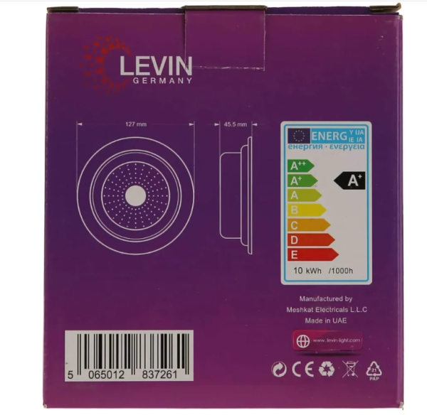 LEVIN LED Panel Light 10W 100mm 6500K Day Light