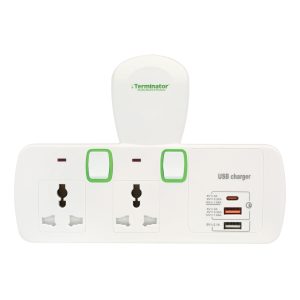 3 Way Universal T-Socket Multi Adaptor With 3USB