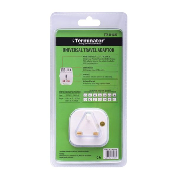 Multipin Universal Travel Adaptor with 4 USB