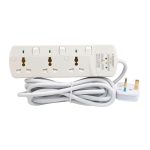 3 Way Universal Power Extension Socket With 3 LED Surge Protection