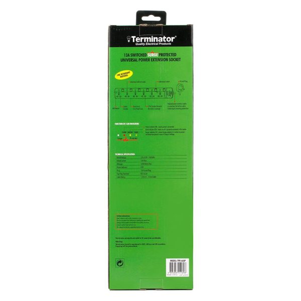 3-NXPowerLite-Copy-165 6 Way Universal Power Extension Socket With 3 LED Surge Protection