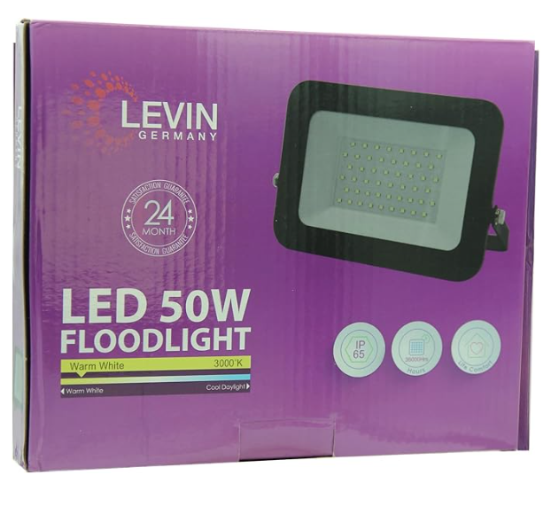 LEVIN Energy Efficient A+ Flood Light 50W, IP65, 6500K Day Light