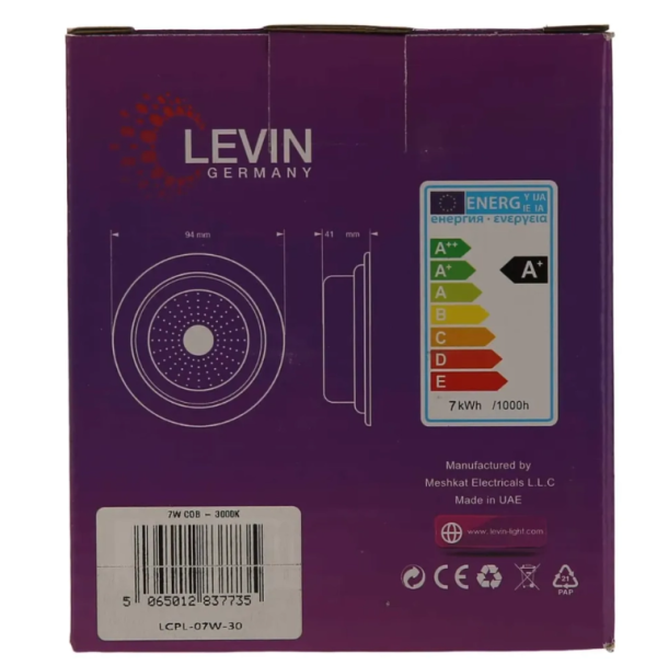 7W COB PANEL3 LEVIN LED Panel Light 7W 70mm Day Light