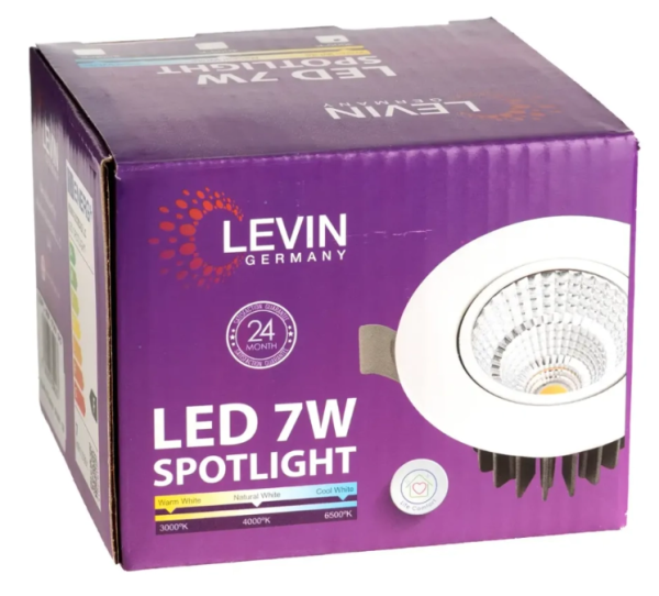 LED 7W SPOTLIGHT LEVIN Adjustable LED Spotlight - 7W 6500K - COB