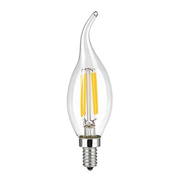 LEVIN LED C37 Fillament Candle bulb W/Tail E14 Warm Light 4W