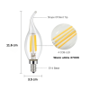 LEVIN LED C37 Fillament Candle bulb W/Tail E14 Warm Light 4W