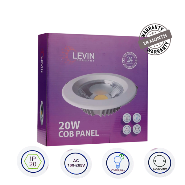 levin-led-cob-panel-light-20w-200mm-day-light-energy-efficient-ceiling-downlight-with-3-year-warranty-lcpl-20w-65e9ad42c9434a65ab283c1fbd9f750e9676bff08e LEVIN LED Cob Panel Light 20W 200mm Day Light