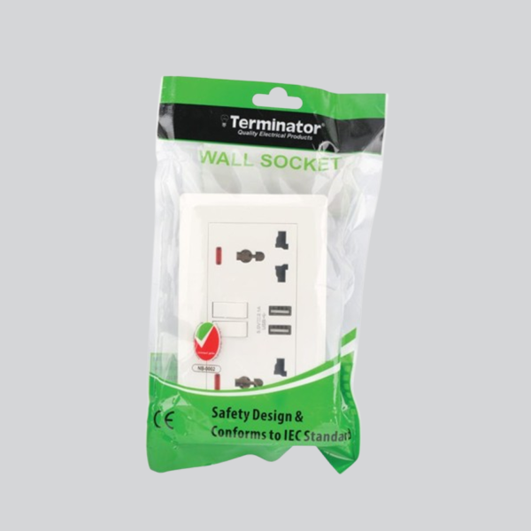 Wall Plate with 2 Universal Sockets