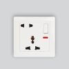 Wall Plate with One Universal Socket & One 2RP Socket with Switch and Indicators