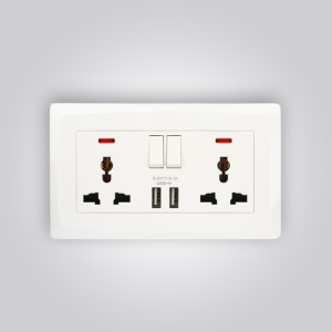 Wall Plate with 2 Universal Sockets