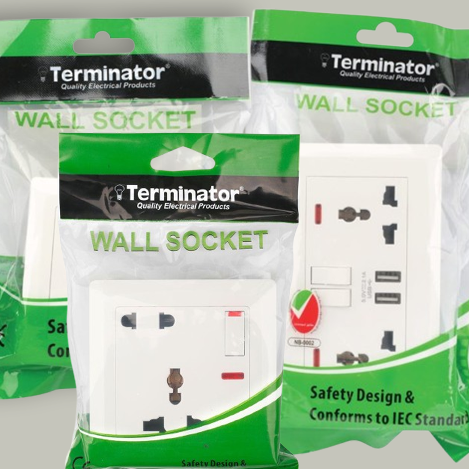 Wall Plate with 2 Universal Sockets