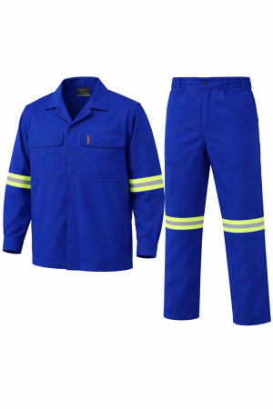 Reflective blue work uniform set REFLECTIVE WORKWEAR (TOP & DOWN)